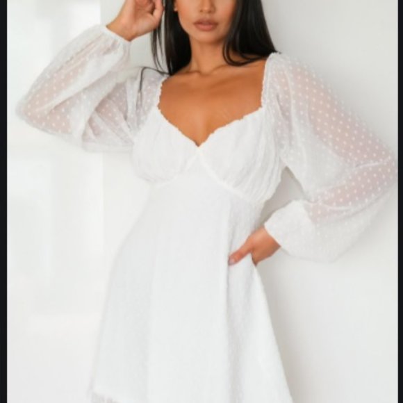 DOBBY MILKMAID SKATER DRESS - Picture 4 of 4